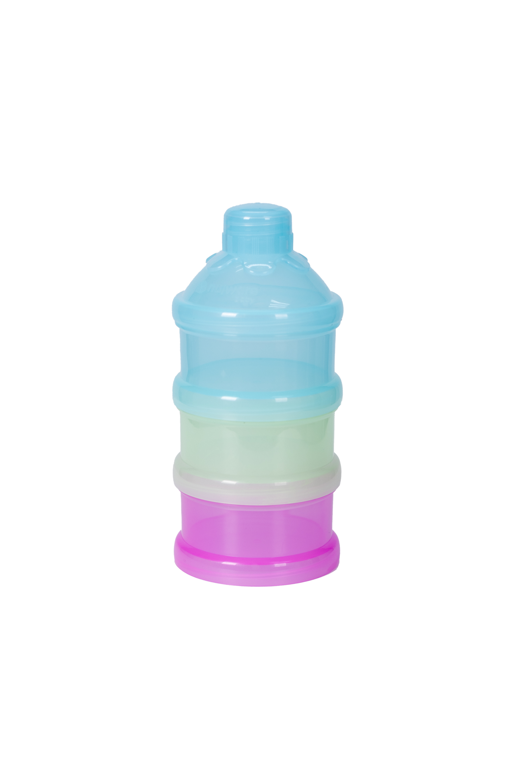 NB3TMPD - FLOWER CAP - BLUE, GREEN, & PURPLE Milk Powder Dispenser 3 Tier - Image 1