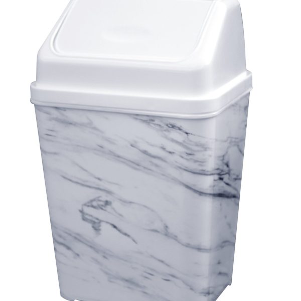 Marble Elegance: Premium Plastic Bin with Exquisite Marble Print