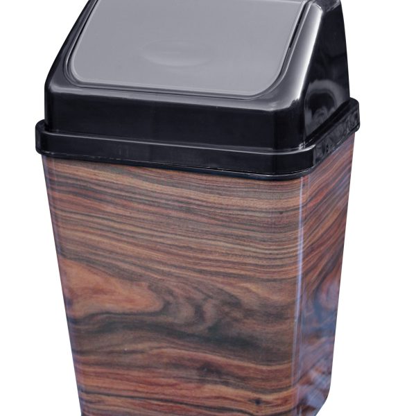 Wooden Elegance: Premium Wood Grain Finish Plastic Bin
