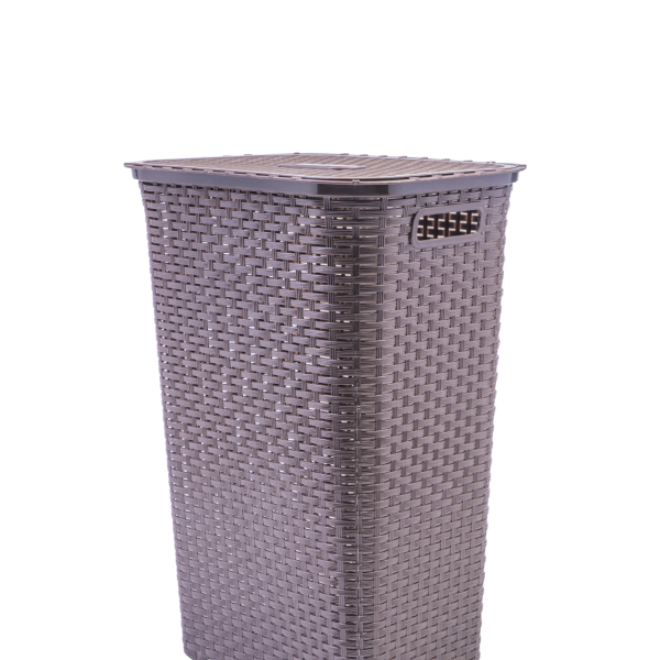 Designer Rattan Laundry Basket (Brown)